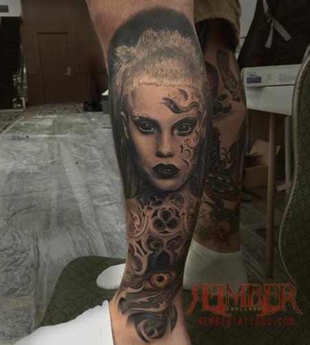 Rember, Dark Age Tattoo Studio - Yolanda in gothic realism 